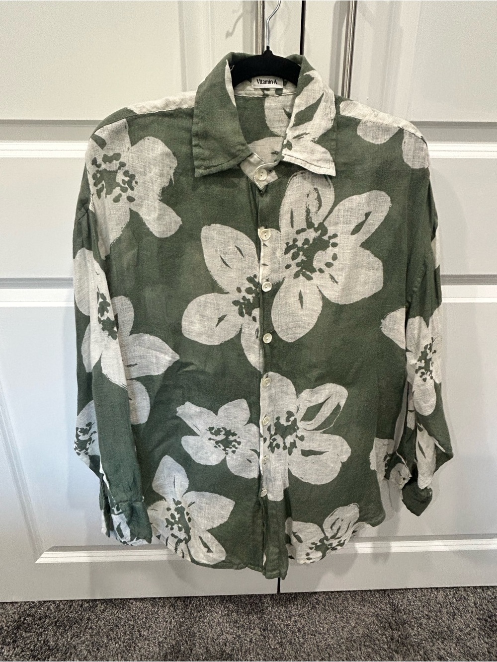 Vitamin A Playa Oversized Linen Button-Down Shirt